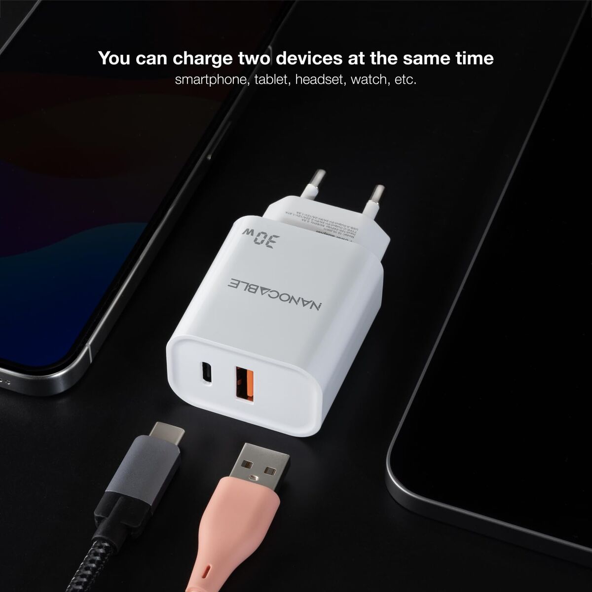 Wall Charger NANOCABLE 10.10.2011 White 30 W