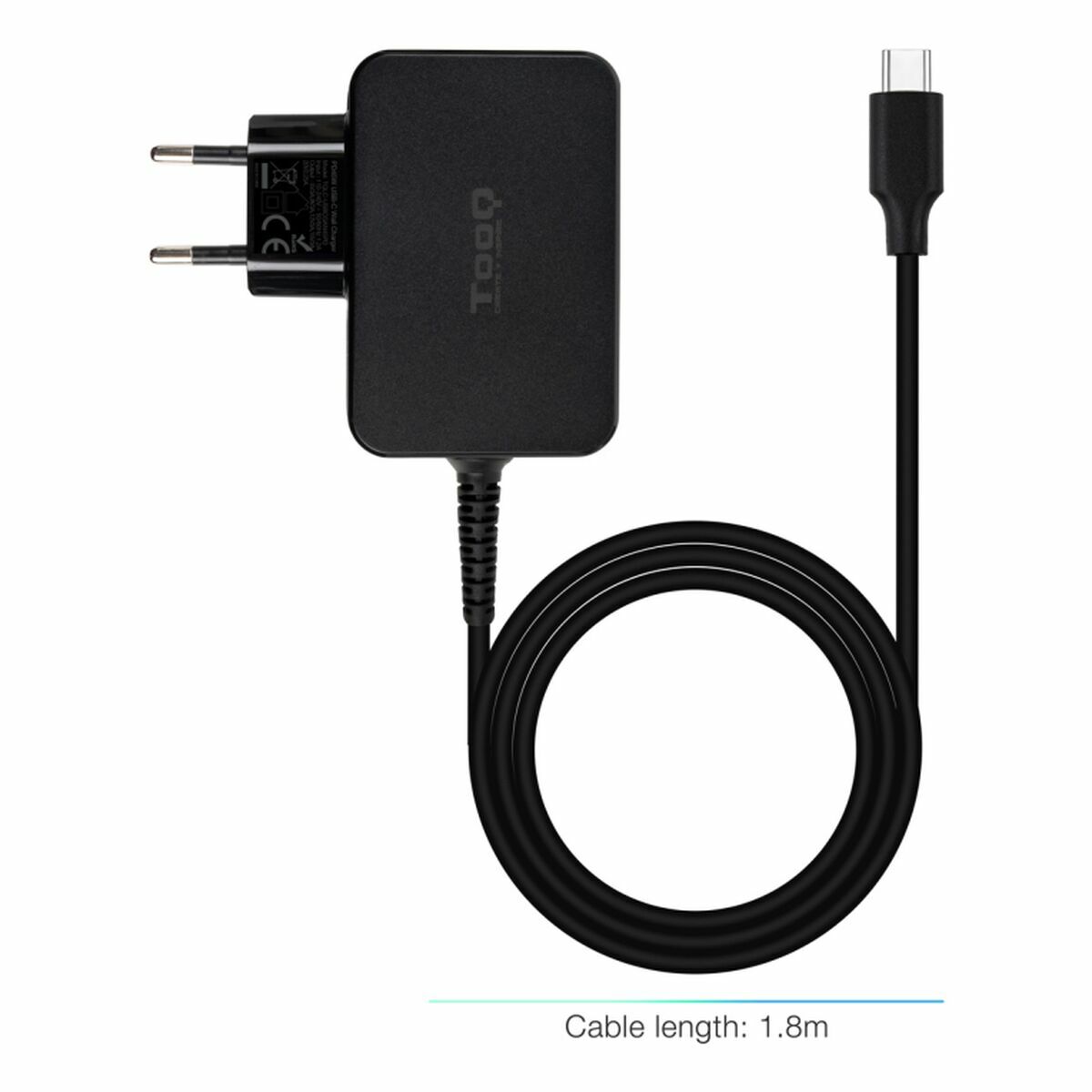 Picture of Wall Charger TooQ TQLC-USBCGAN45PD Black 45 W