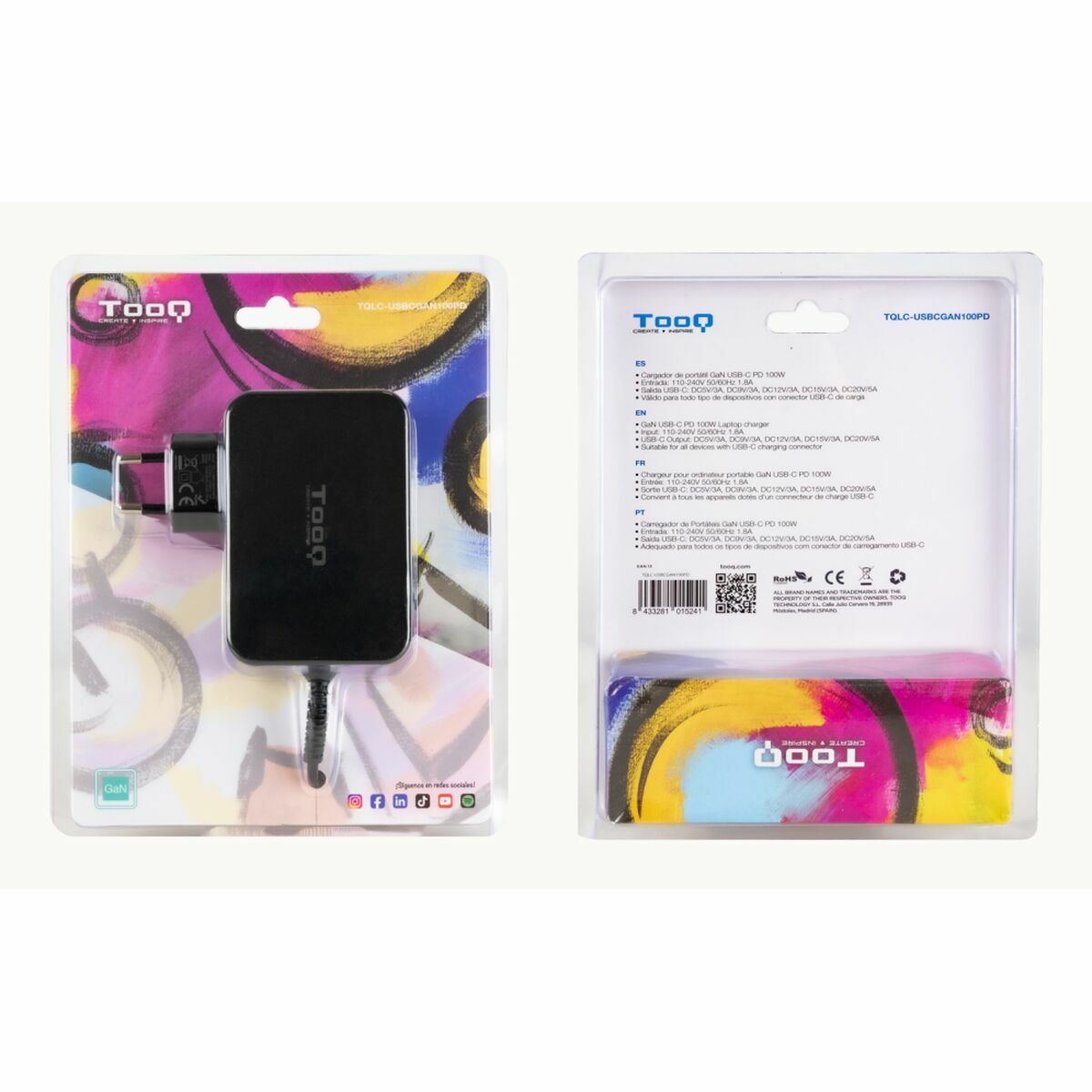 Picture of Laptop Charger TooQ GAN USB-C PD 100W 100 W