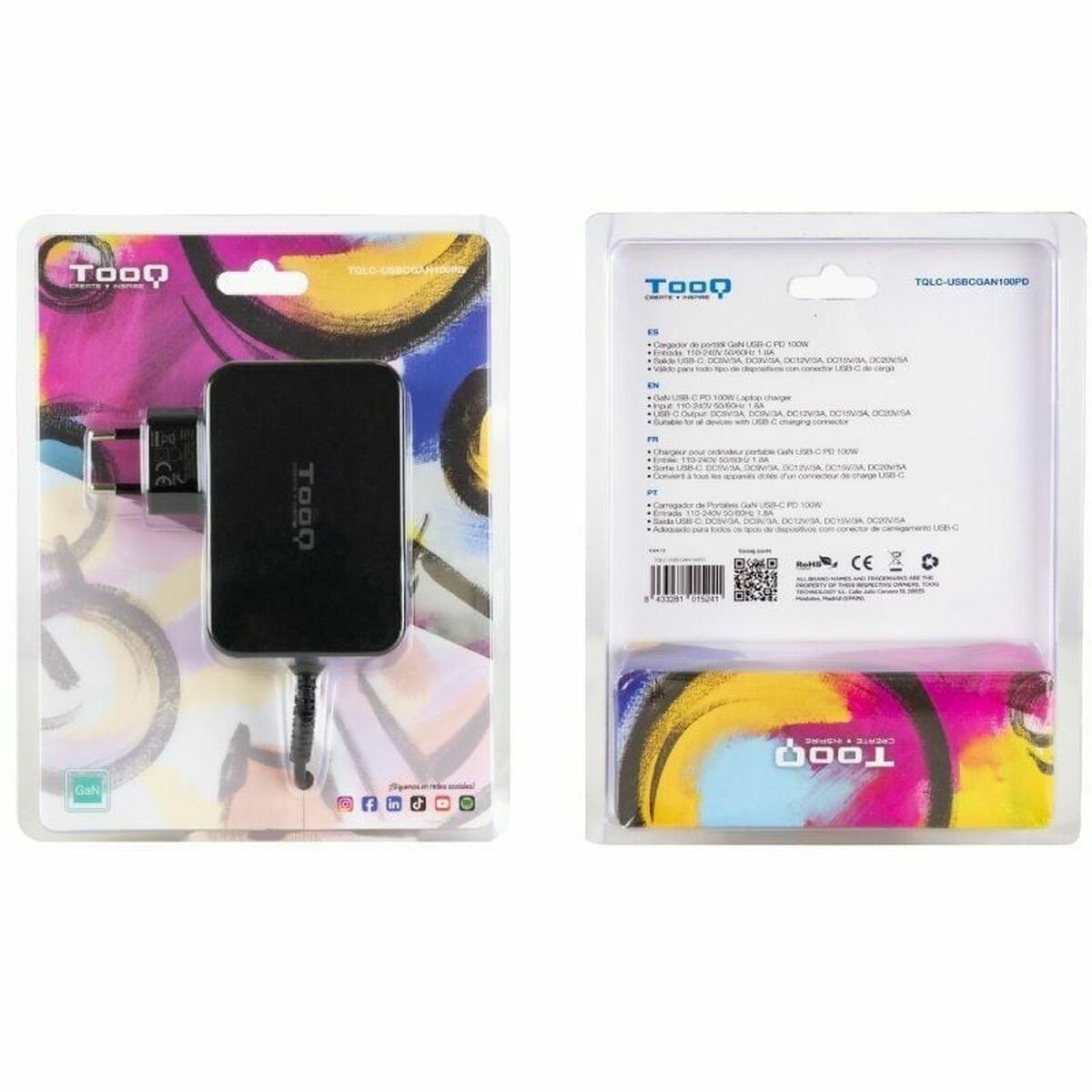 Picture of Laptop Charger TooQ GAN USB-C PD 100W 100 W