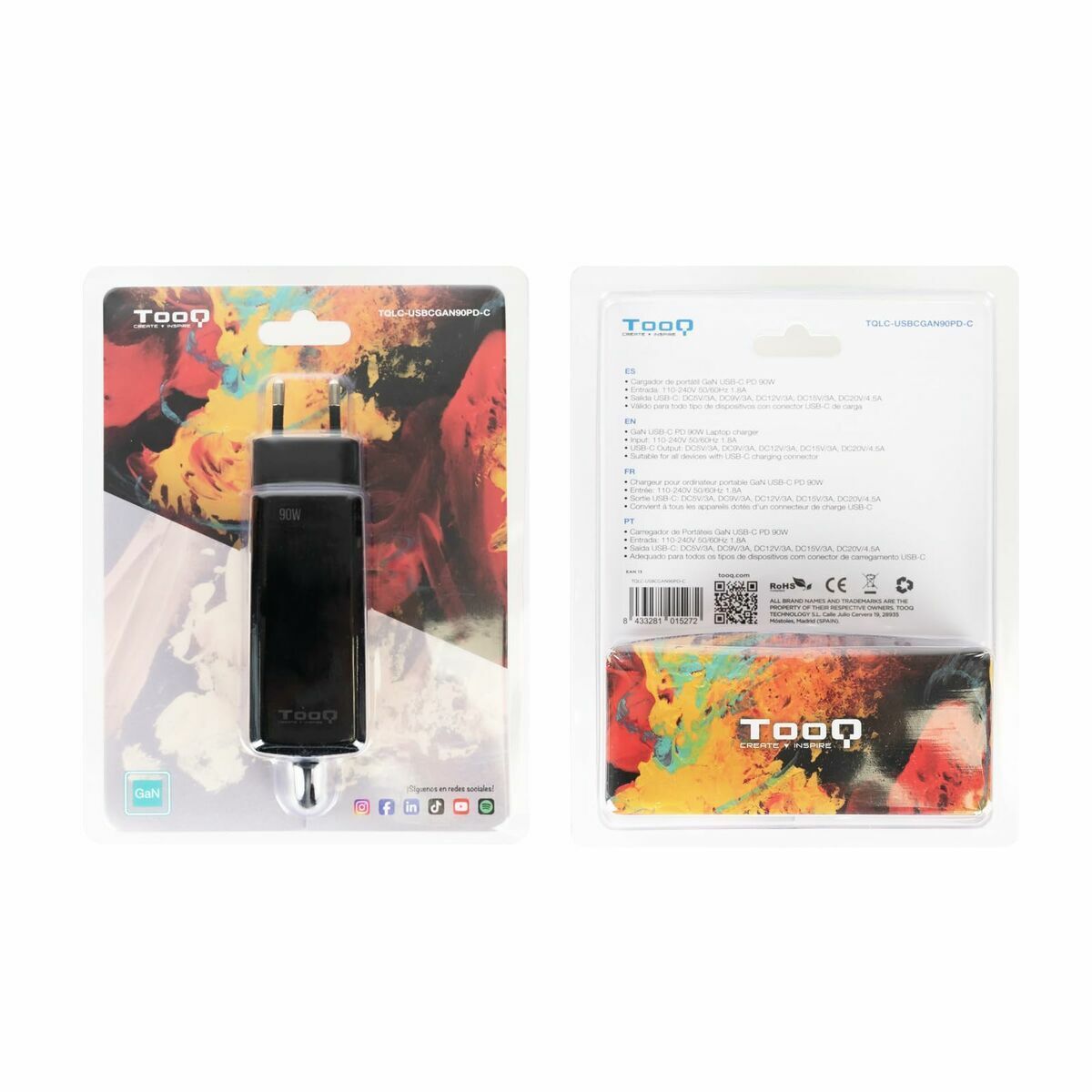 Picture of Laptop Charger TooQ TQLC-USBCGAN90PD-C 90 W