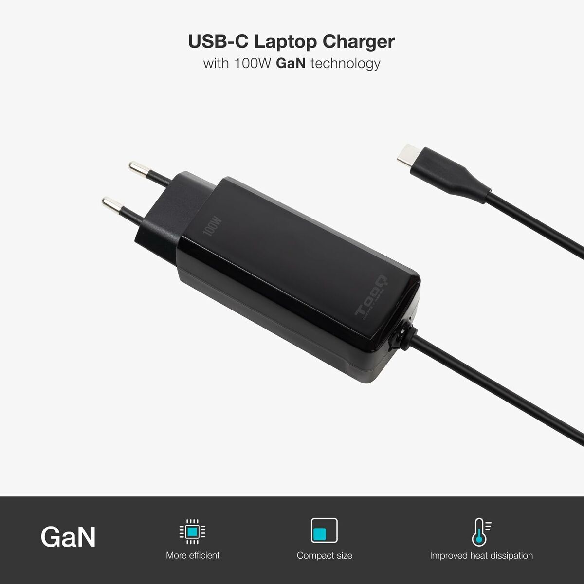 Laptop Charger TooQ TQLC-USBCGAN100PD-C 1,8 m