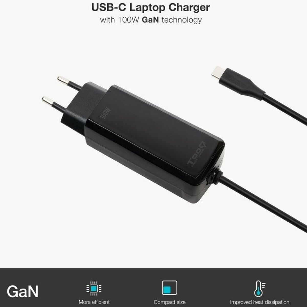 Afbeeldingen van Laptop Charger TooQ TQLC-USBCGAN100PD-C 100 W