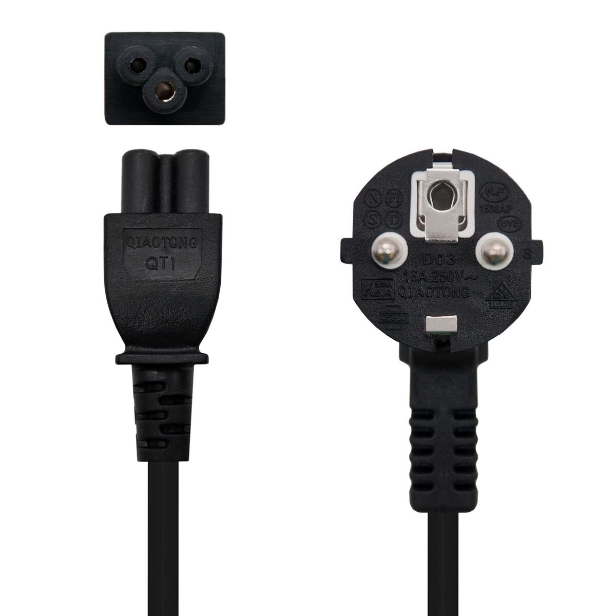 Power Cord NANOCABLE 10.22.0302-L200 Black 2 m