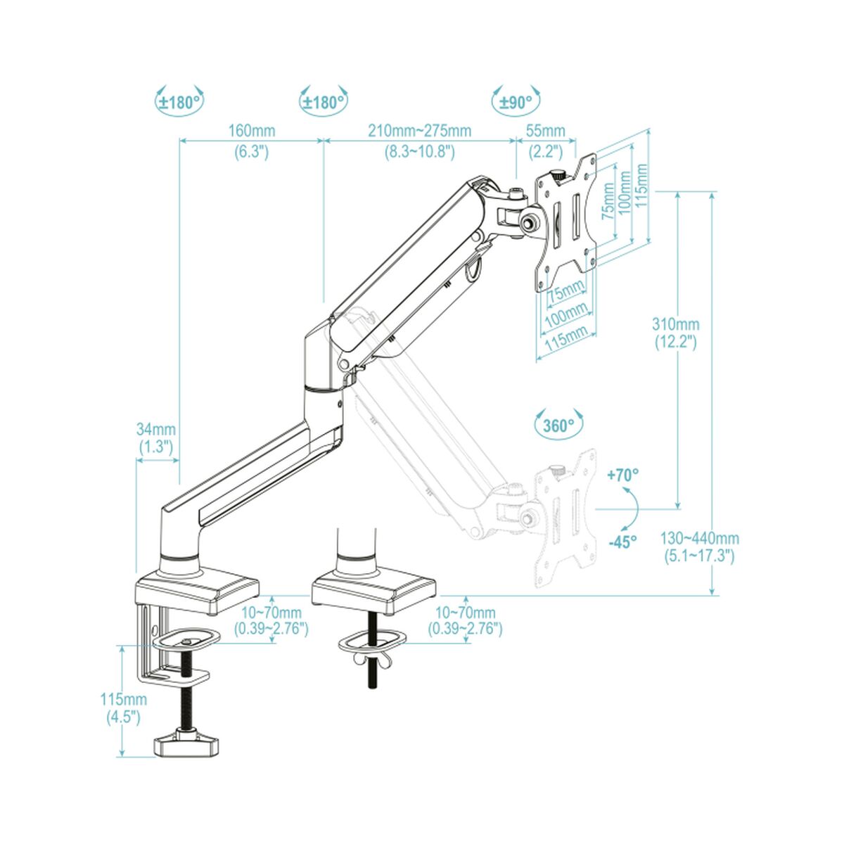 Kép TV Mount TooQ DB1334TNR-B 13" 10 kg