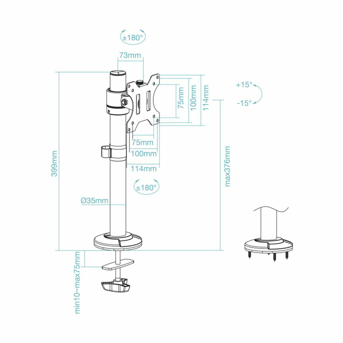 Picture of Screen Table Support TooQ DB1131TN-B 17" 32" 8 kg