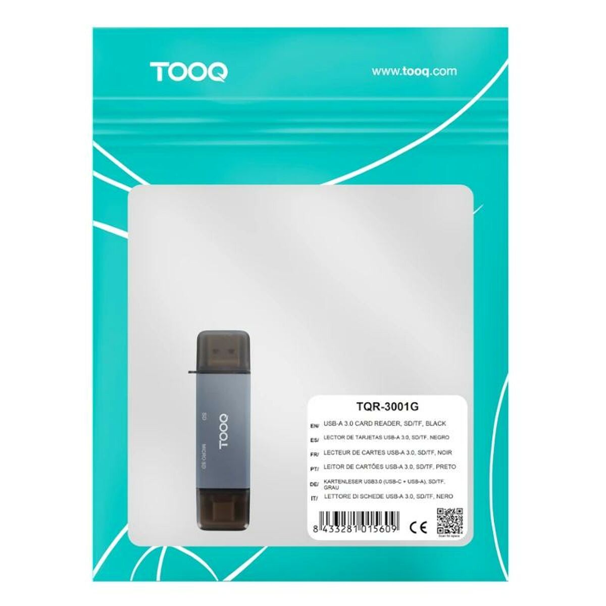 Afbeeldingen van Card Reader TooQ TQR-3001G Black Grey