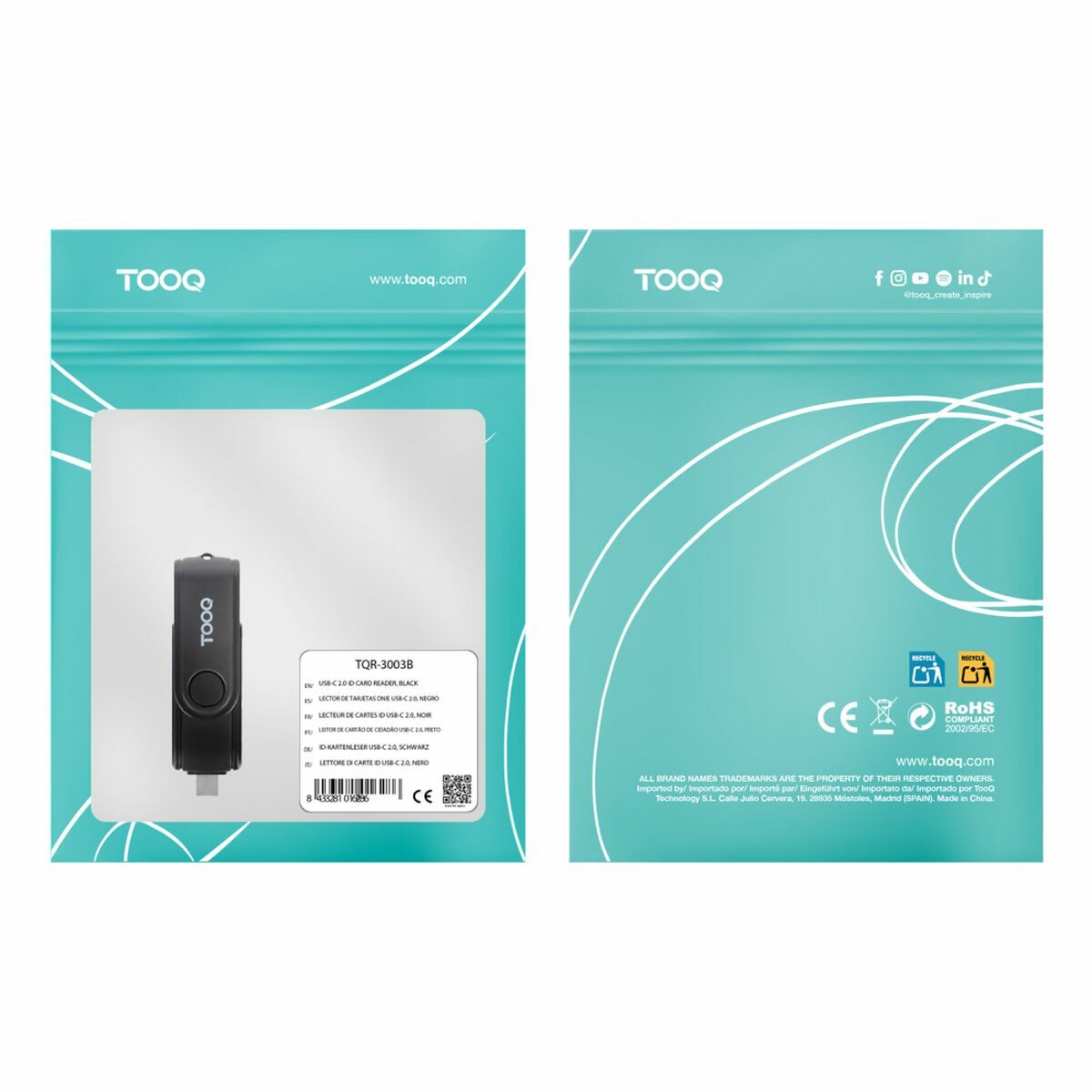 Afbeeldingen van Card Reader TooQ TQR-3003B Black