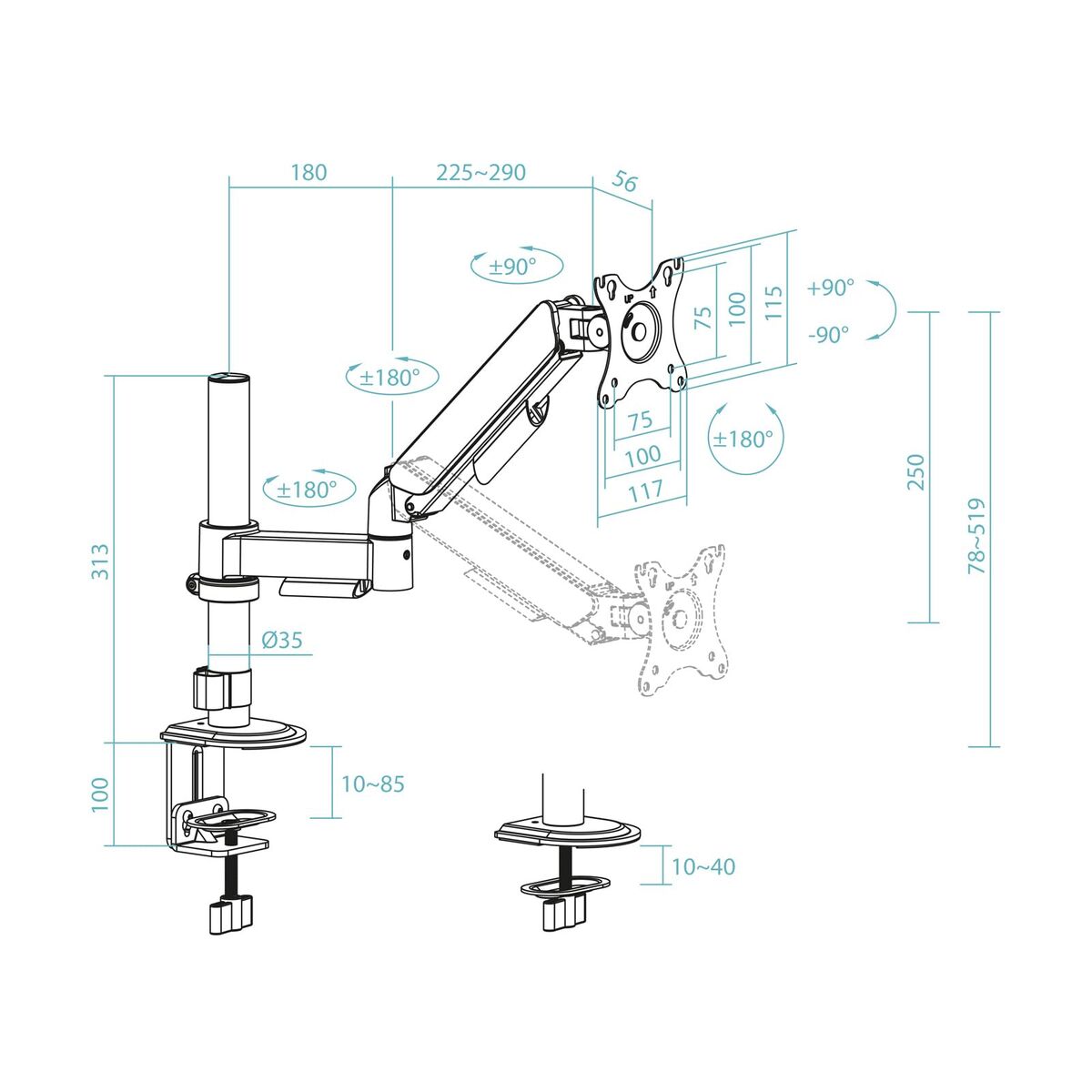 Image de Gaming Monitor TooQ DB1532TNR-B 17"-32"
