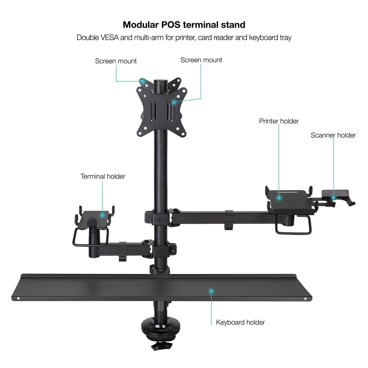 Image de Support de table d'écran TooQ TQPM0003 17" 32" 13" (2 Unités)