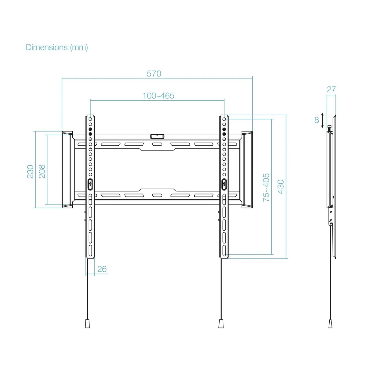 TV Mount TooQ LP1073F-B 32" 70" 75 Kg