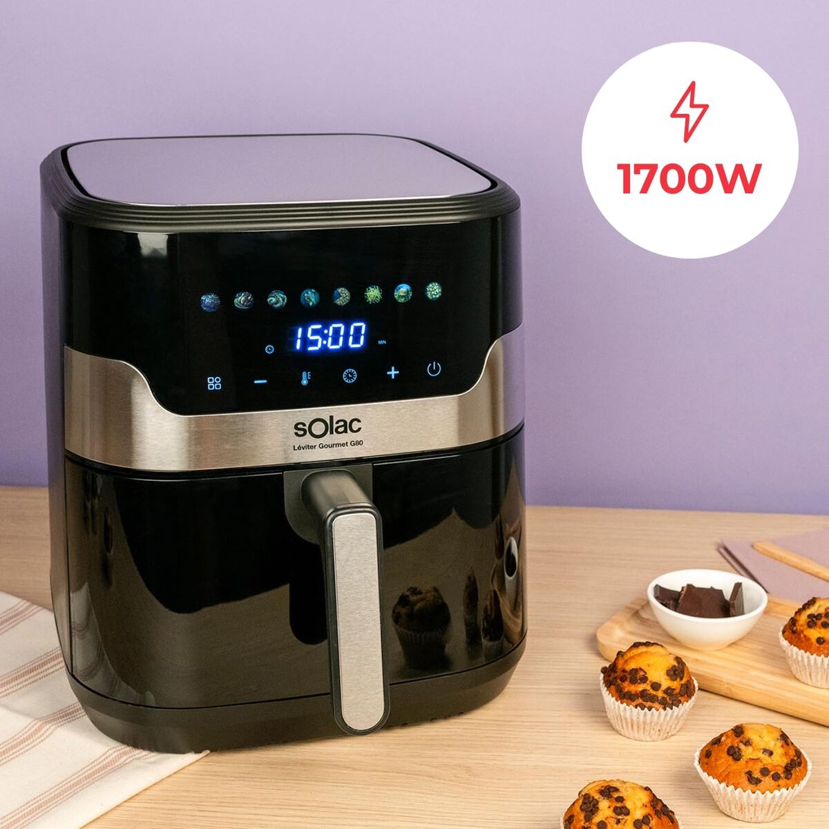 Luchtfriteuse Solac Zwart 1700 W 8 L