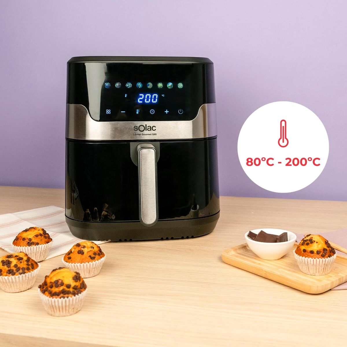 Luchtfriteuse Solac Zwart 1700 W 8 L