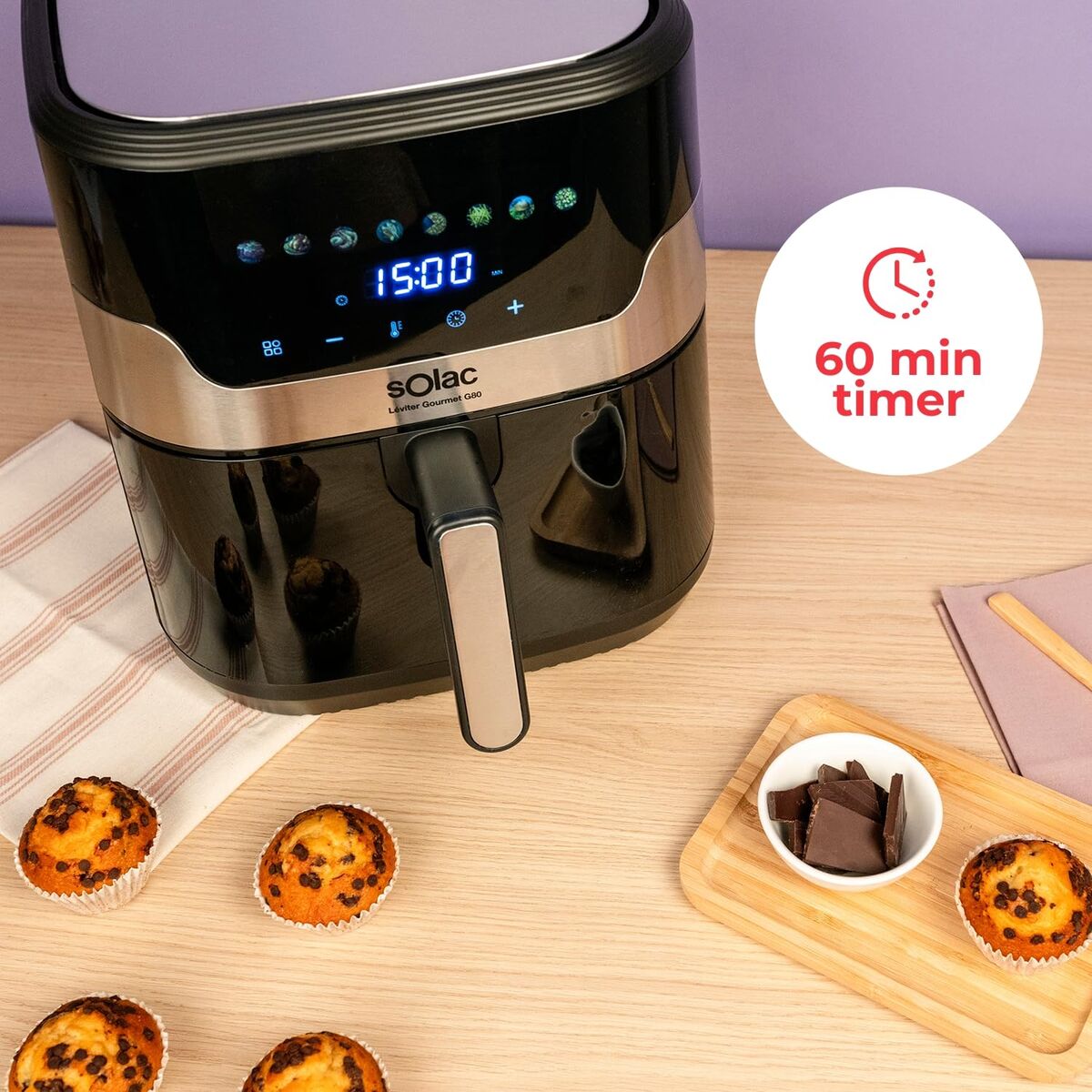 Luchtfriteuse Solac Zwart 1700 W 8 L