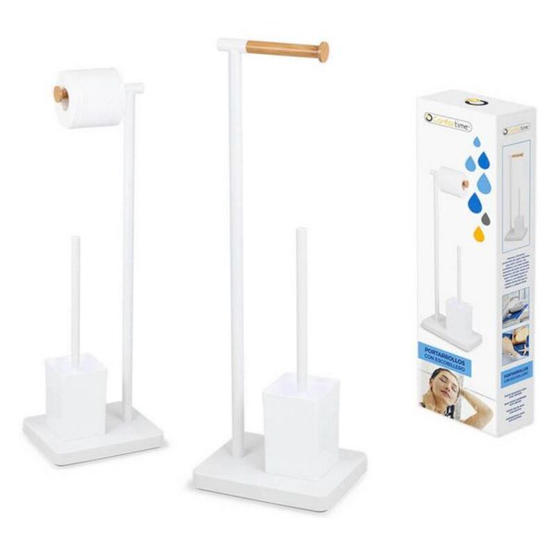 Toilet Paper Holder with Brush Stand Confortime