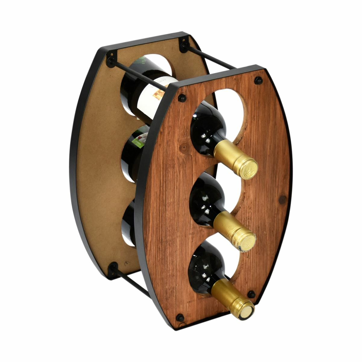 Bottle rack Signes Grimalt Metal MDF Wood 19 x 34,5 x 24 cm