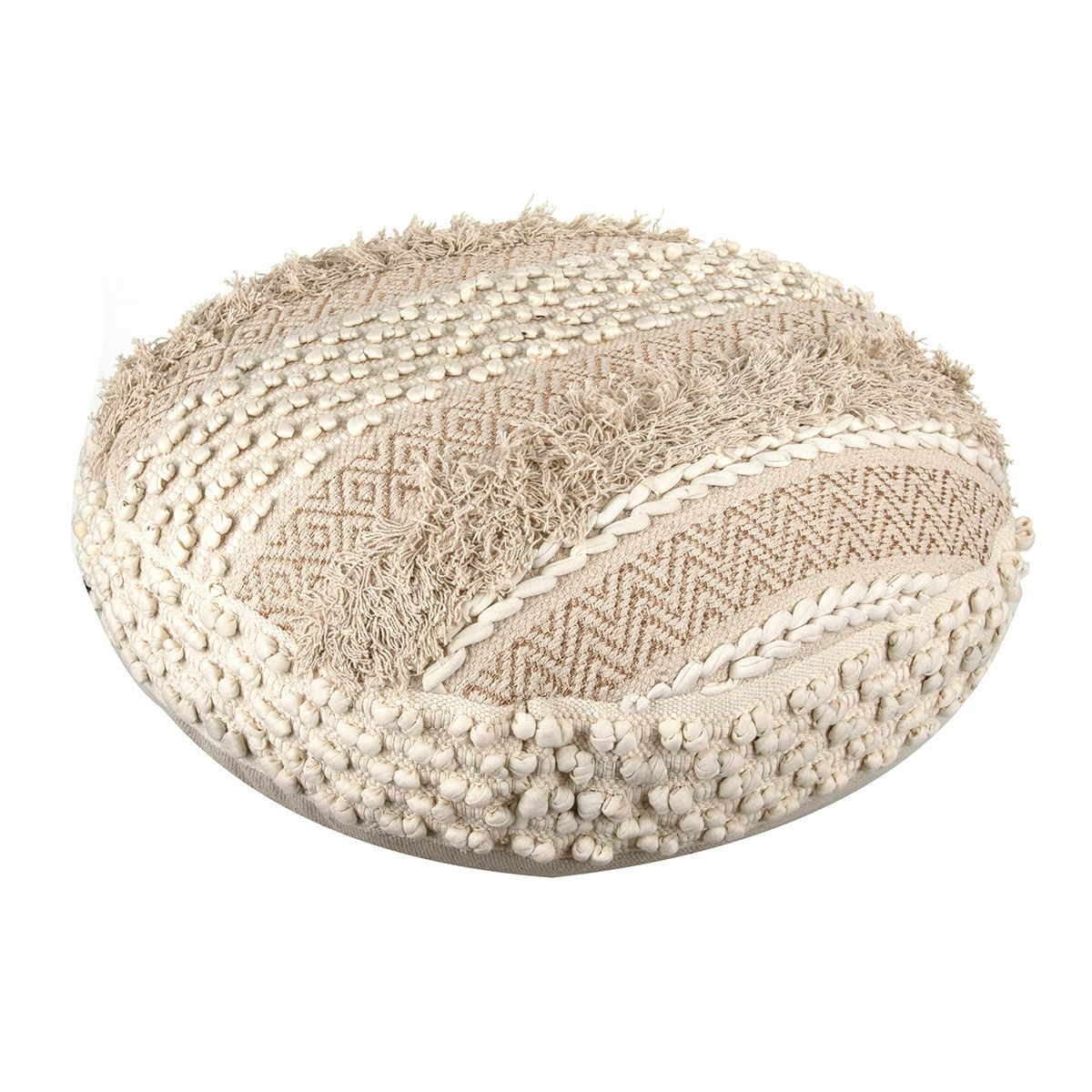 Pouffe Signes Grimalt Circular Geometric Beige 70 x 34 x 70 cm
