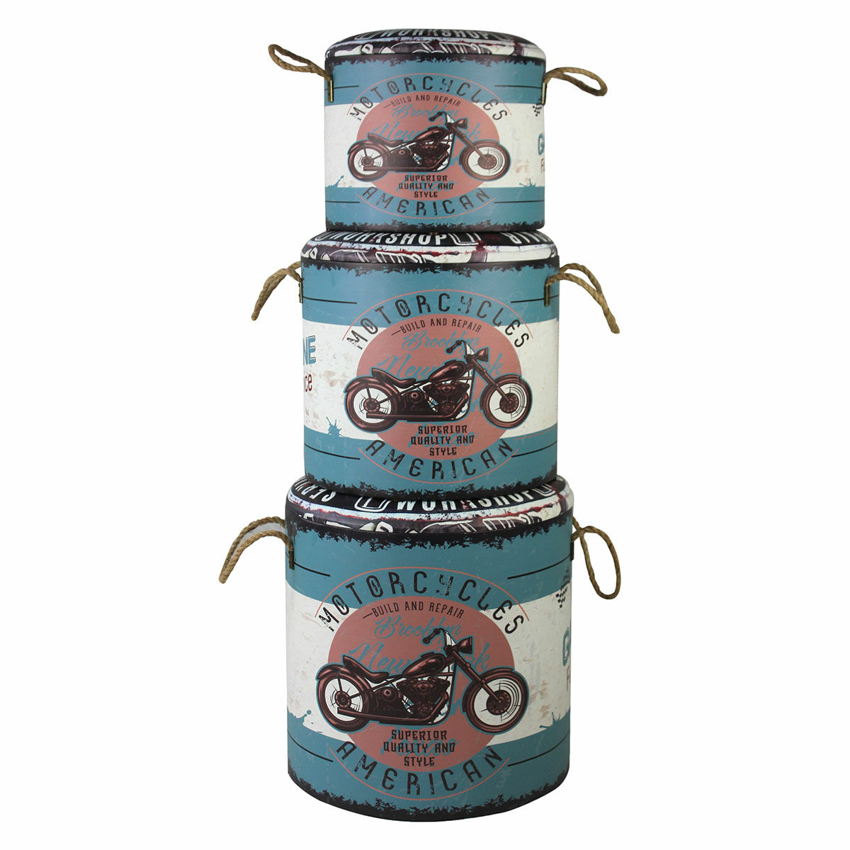 Set of stools Signes Grimalt Motorcycle Vintage 40 x 42 x 40 cm