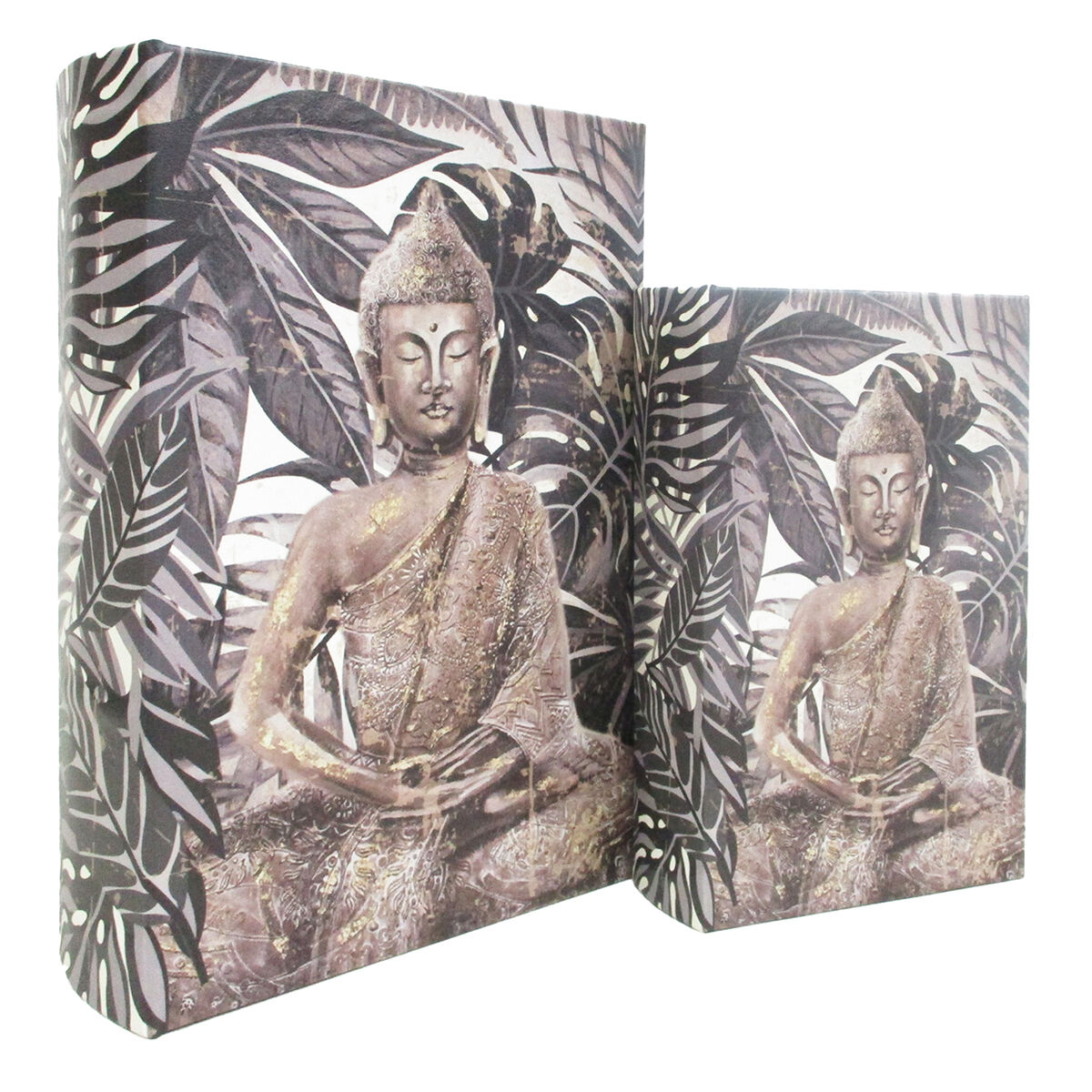 Set of decorative boxes Signes Grimalt Book Buddha MDF Wood 7 x 27 x 18 cm