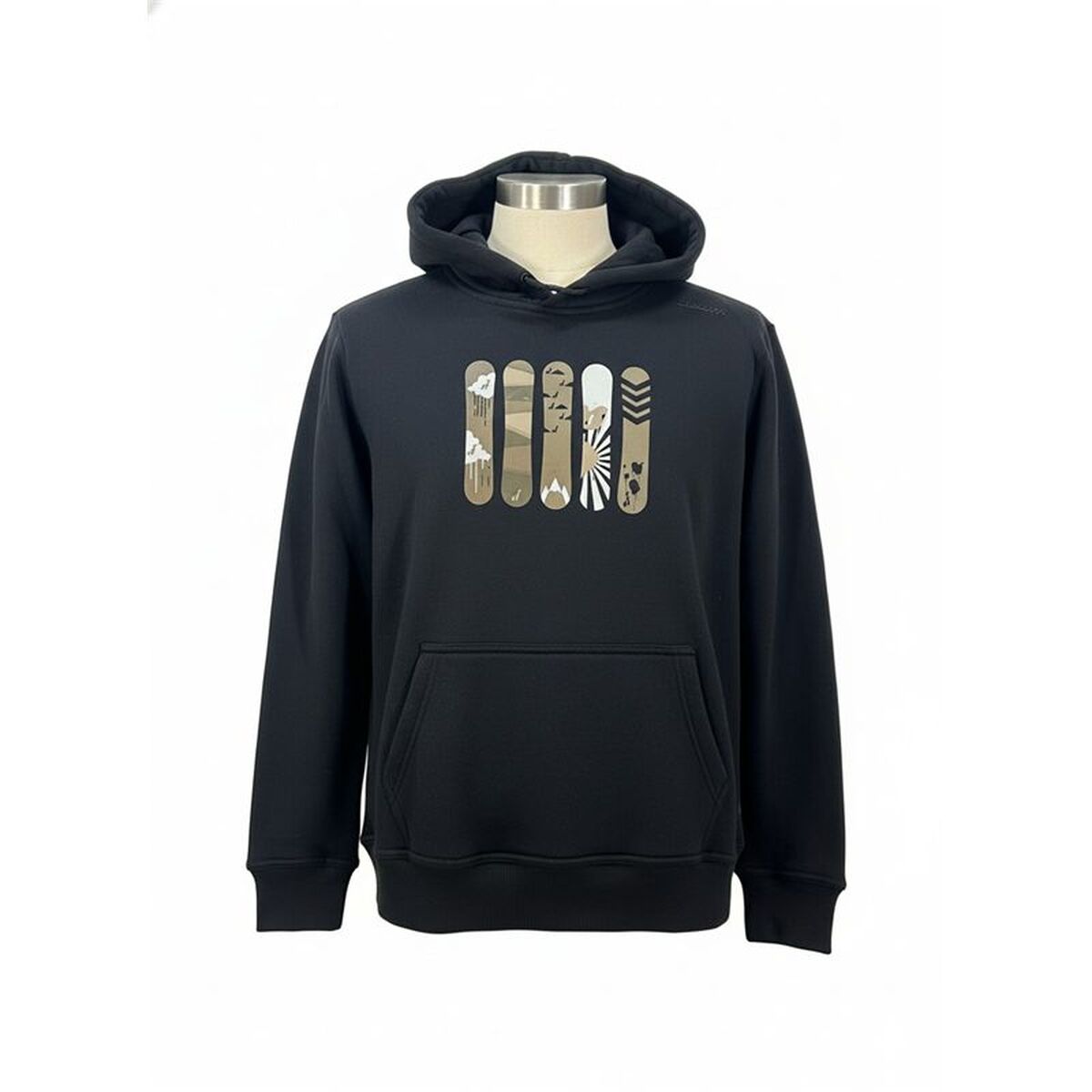 Herenhoodie Joluvi Cotton Snowboard Zwart