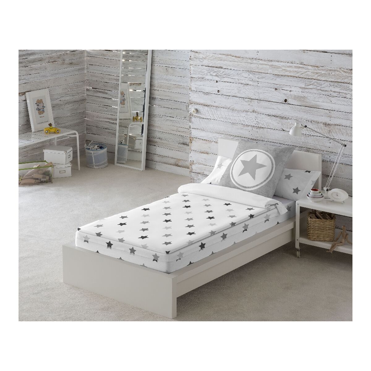 Vatteret sengetøj med lynlås Cool Kids Indigo (Seng 90) (90 x 190/200 cm)