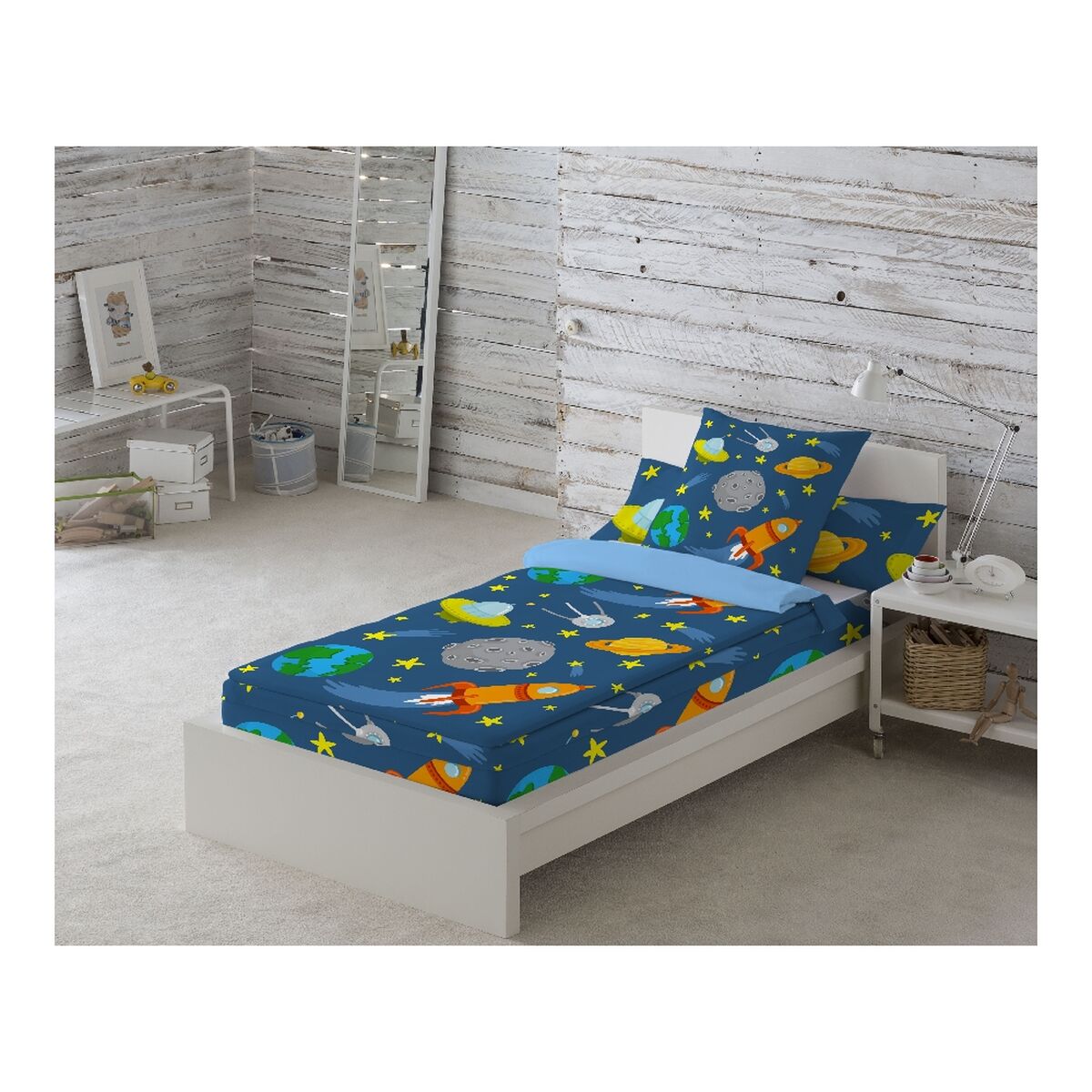 Vatteret sengetøj med lynlås Cool Kids Lluc (Seng 90) (90 x 190/200 cm)