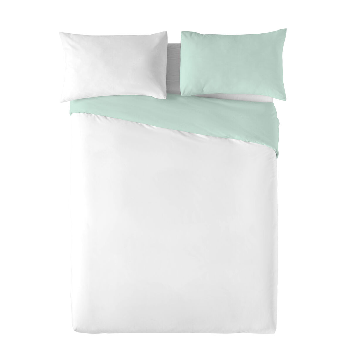 Image secondaire de Housse de Couette Naturals FUNDA NORDICA BICOLOR REVERSIBLE Blanc Vert 200 x 200 cm Réversible