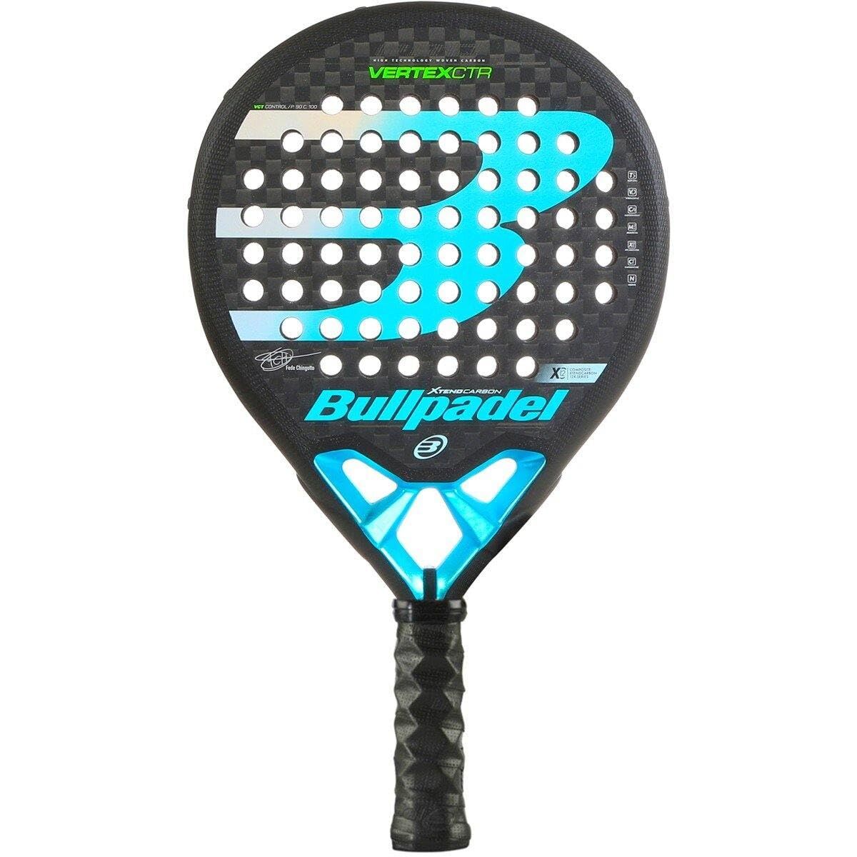 Padel Racket Bullpadel Vertex 02 Control Proline 2020 Fede Chingotto Zilverkleurig Koolstofvezel