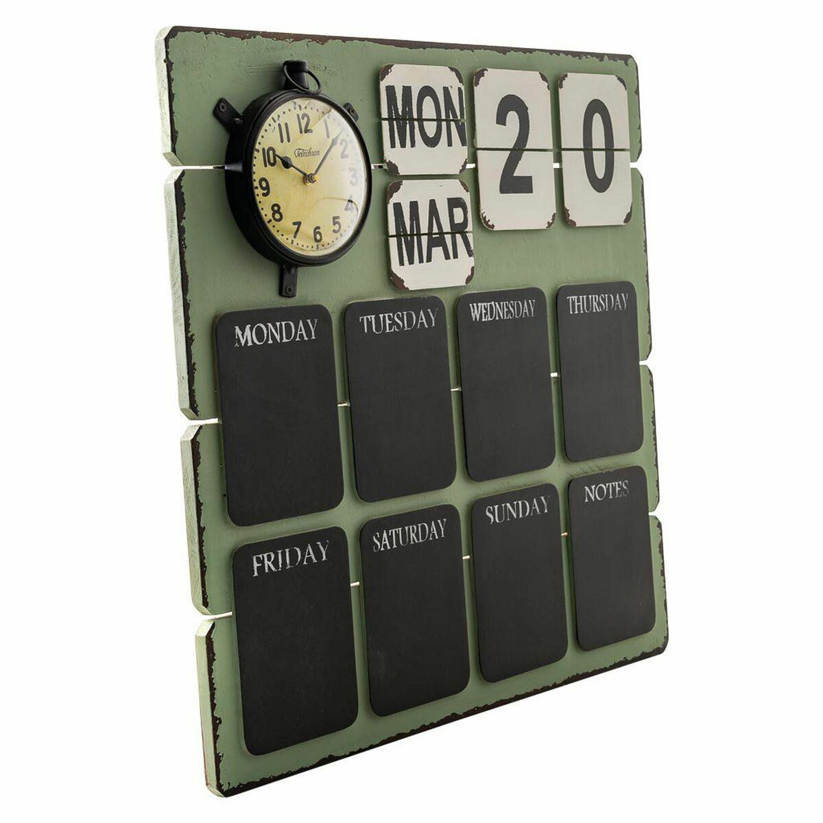 Alexandra House Living Jern Vægkalender med Mango-træ - 70 x 7 x 70 cm