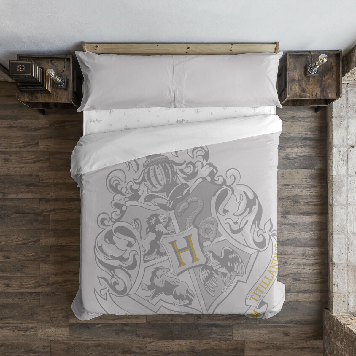 Housse de Couette Harry Potter Hogwarts 200 x 200 cm Lit de 120