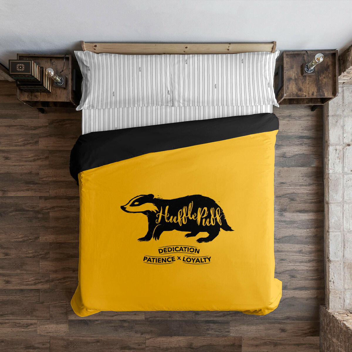 Nordisk betræk Harry Potter Hufflepuff Multifarvet 175 Tråde 200 x 200 cm Lille dobbelt