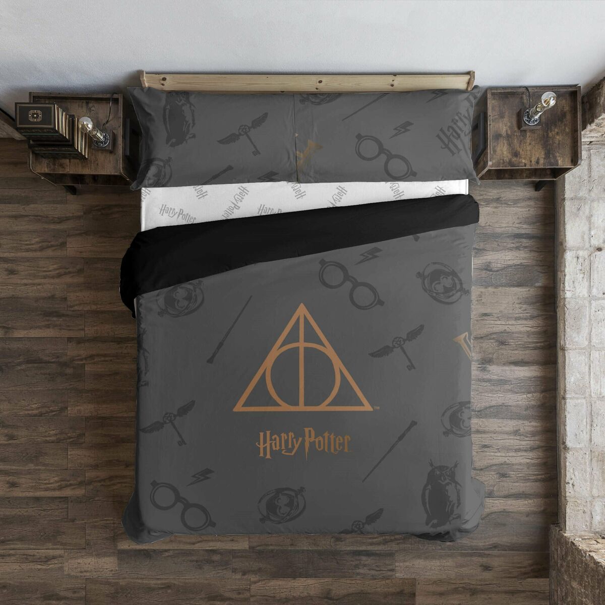 Housse de Couette Harry Potter Deathly Hallows Multicouleur 180 x 220 cm Lit 1 persone