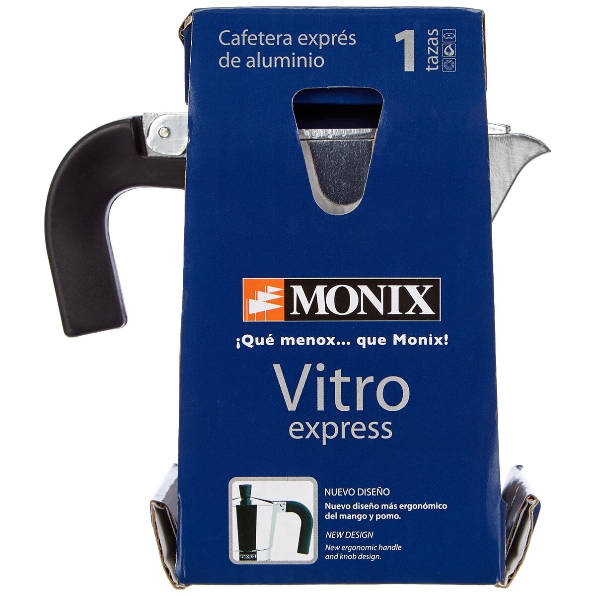 Italian Coffee Pot Monix Braisogona_M620001 Silver 1 Cup, view 4
