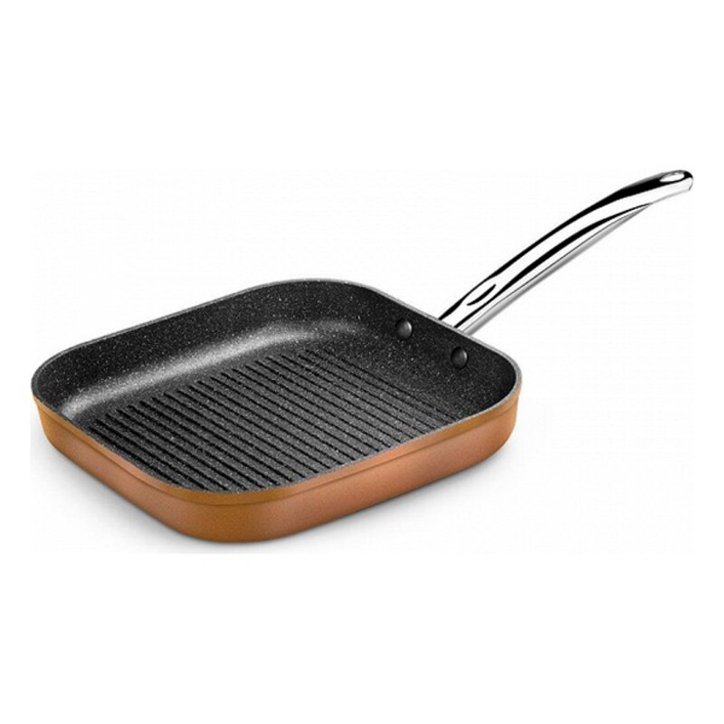 Grill pan with stripes Monix M740030 Grill 28 cm Brown Black Toughened aluminium