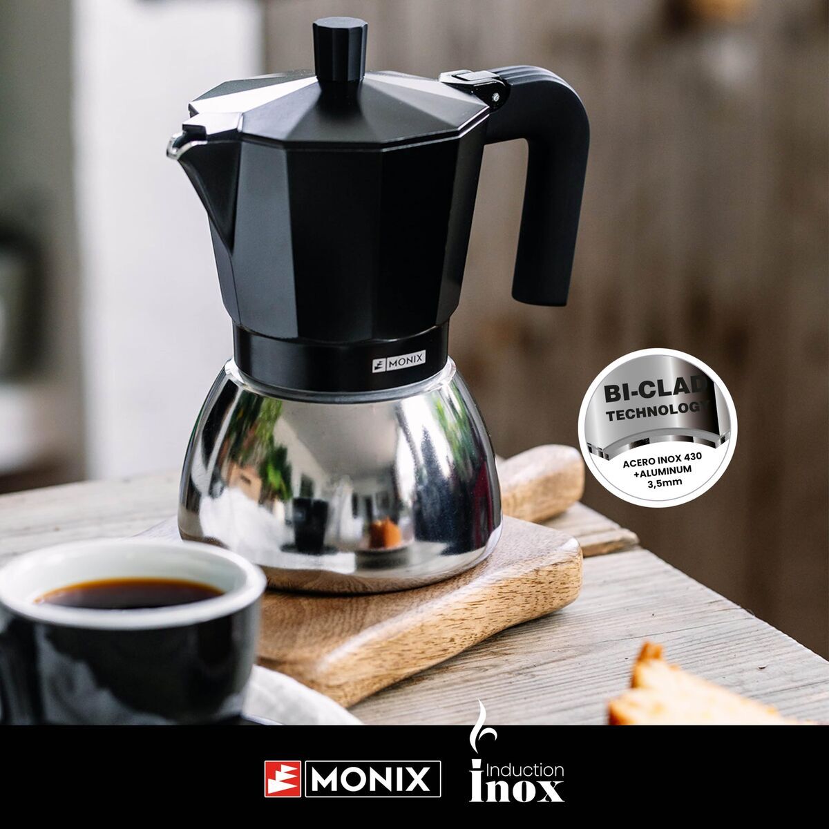 Italiaanse Koffiepot BRA M863006 Zwart