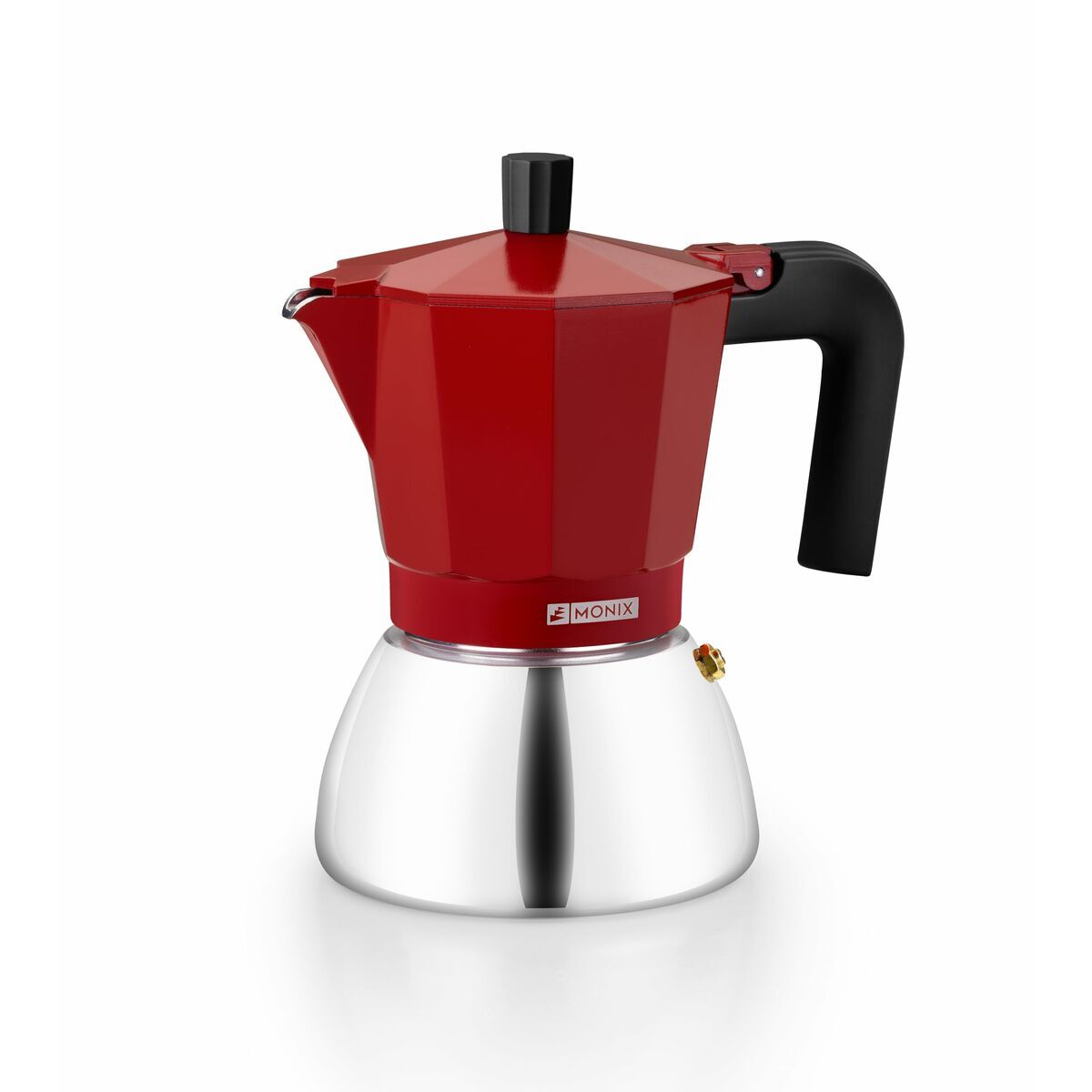 Italian Coffee Pot BRA INOX RED 6T Red Stainless steel 6 Cups