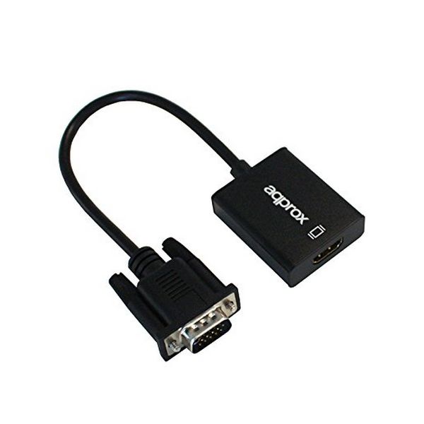 Adaptador VGA a HDMI con Audio approx! APPC25 3,5 mm Micro USB 20 cm 720p/1080i/1080p