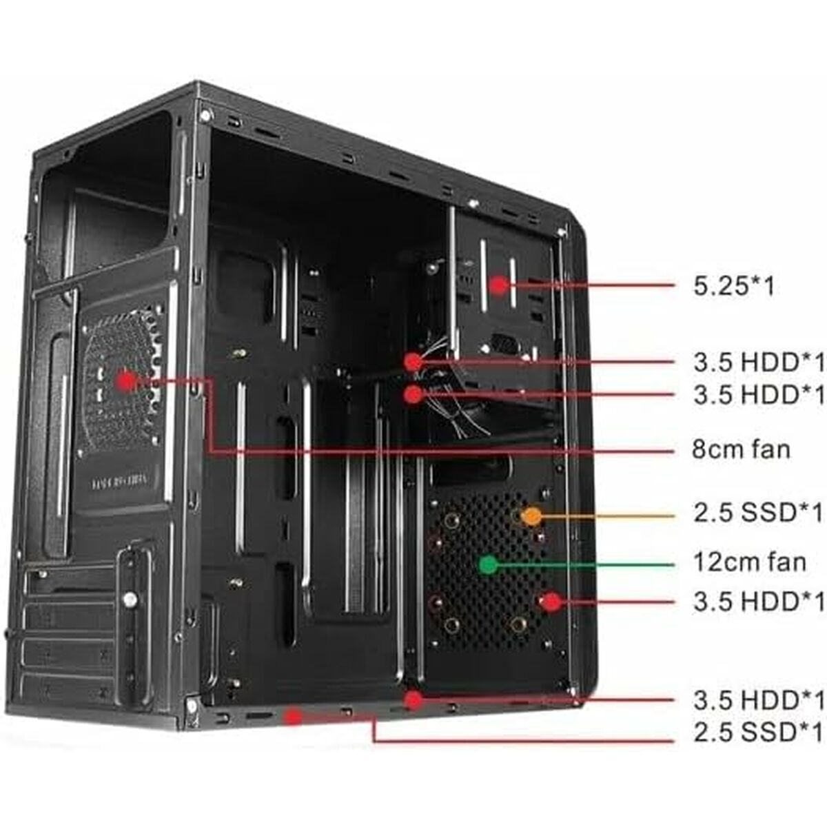 Afbeeldingen van ATX Semi-tower Box approx! APPC-301 Black