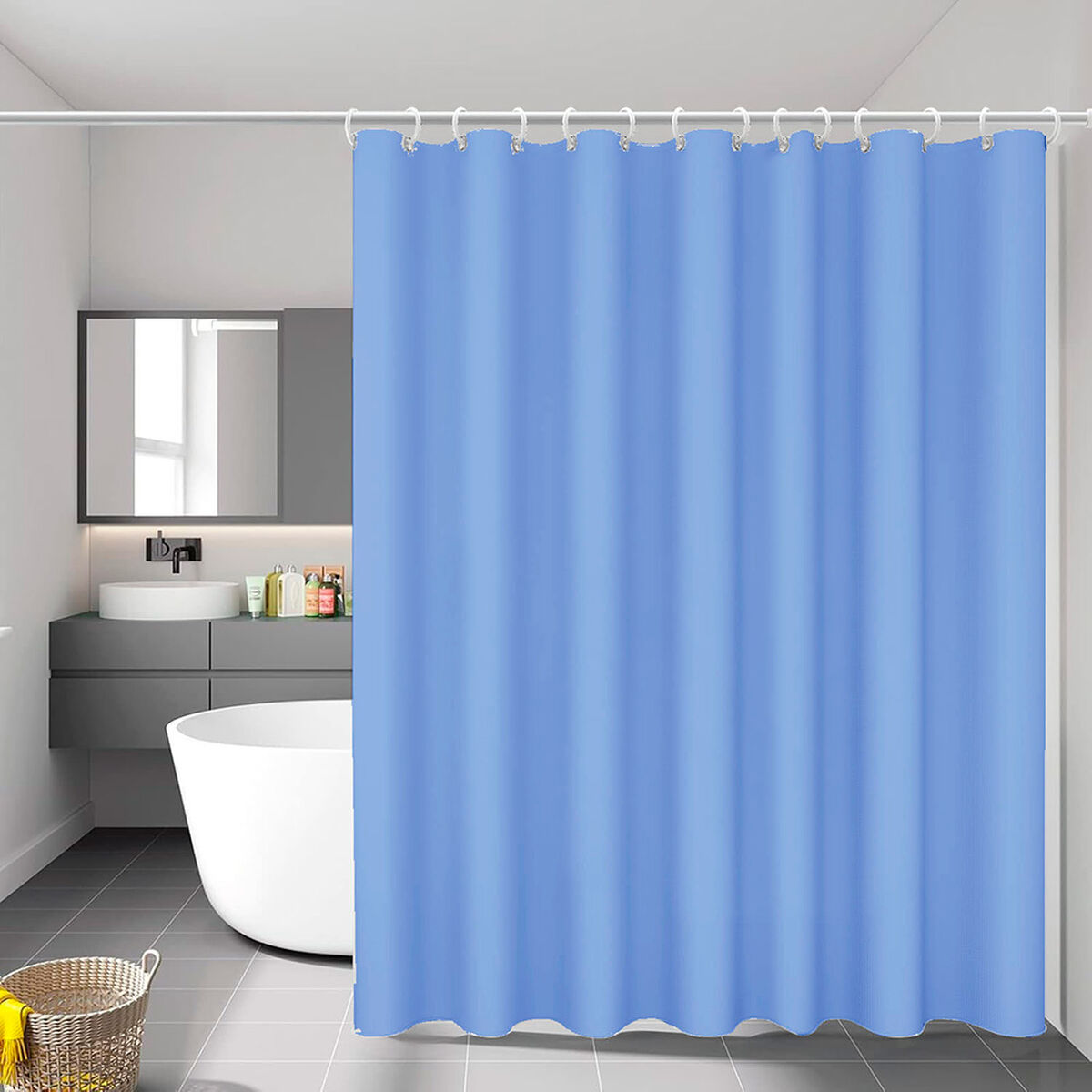 Image secondaire de Rideau de Douche Exma Bleu PVC 140 x 180 cm