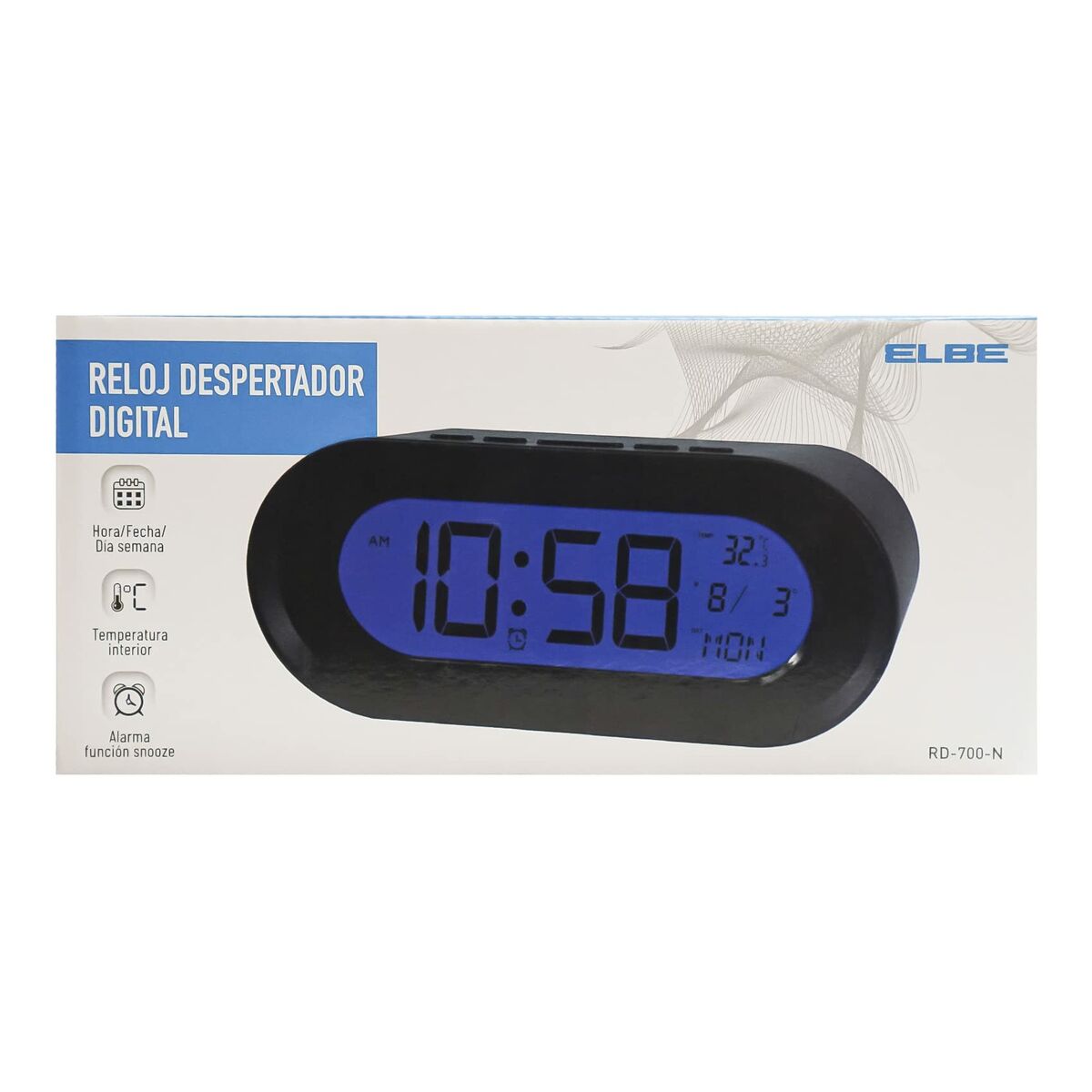 Bild von Clock-Radio ELBE RD700 Black Thermometer