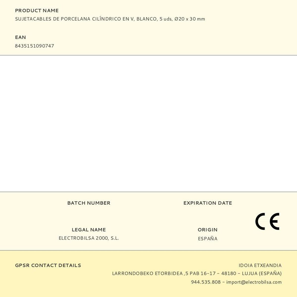 Kép Cable holder F-line White Porcelain 5 Units