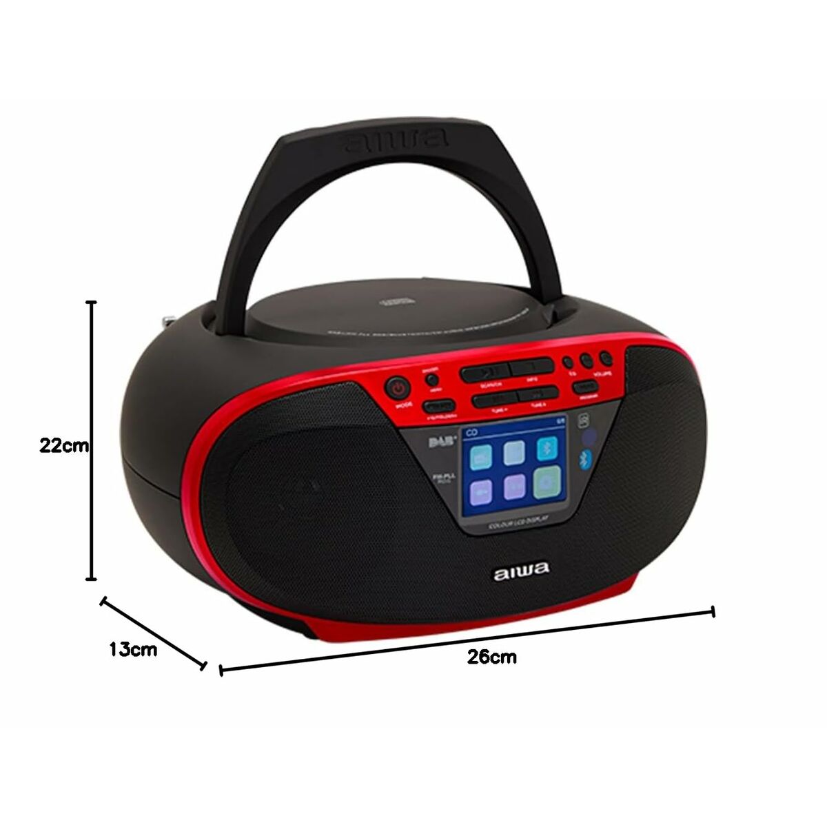 Afbeeldingen van Radio CD MP3 Aiwa BBTU500DAB/RD Red FM