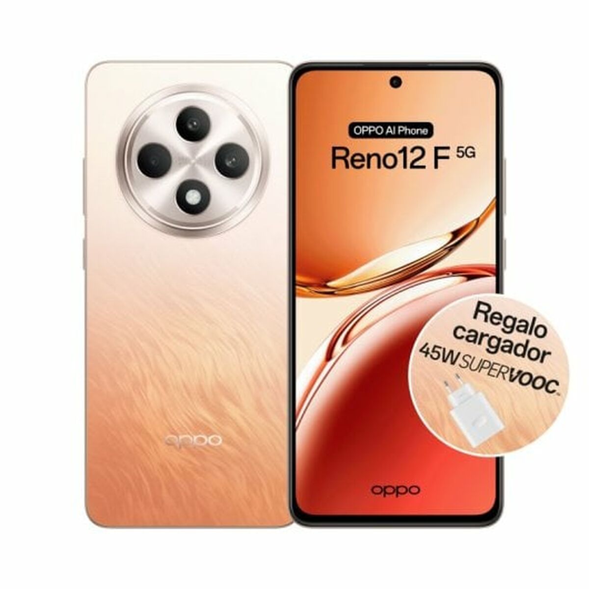 Oppo Reno12 F 5G Octa-Core Smartphone med 6,7" Skærm og 256 GB Lager i Orange