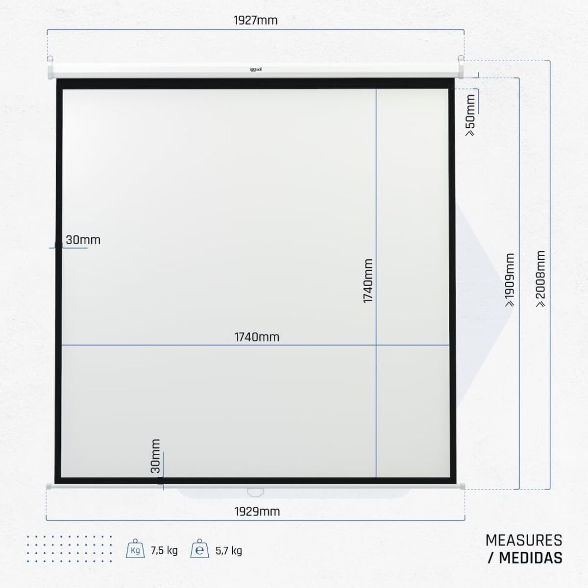 Bild von Wall Screen iggual PSIMS180 (Refurbished A)