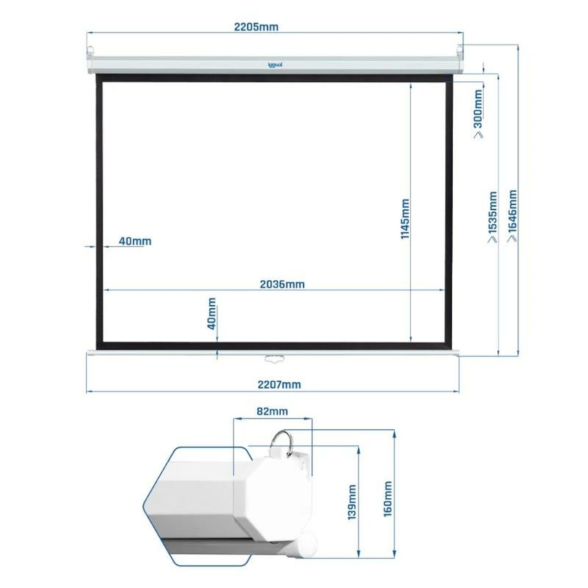 Afbeeldingen van Projection Screen iggual IGG319291 92"