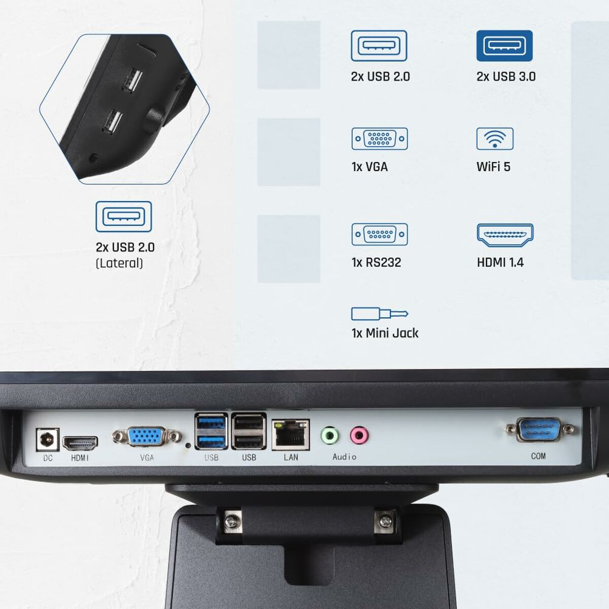 Picture of All in One iggual IGG320204 15,6" Quad Core Intel Celeron J4125 4 GB RAM 128 GB SSD