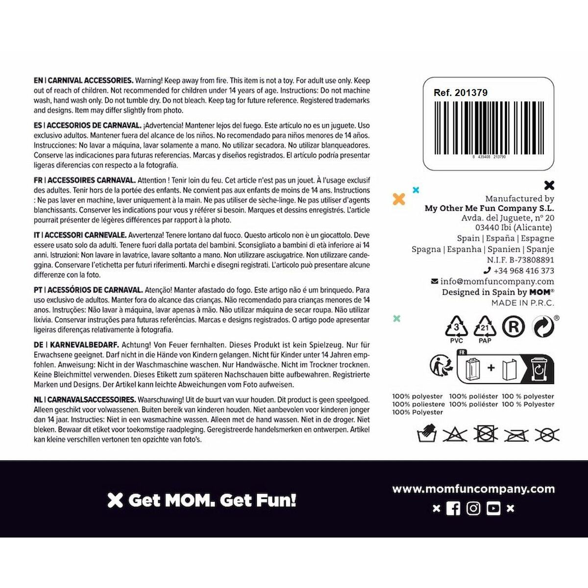 Curly Hair Wig My Other Me Blue Male Clown