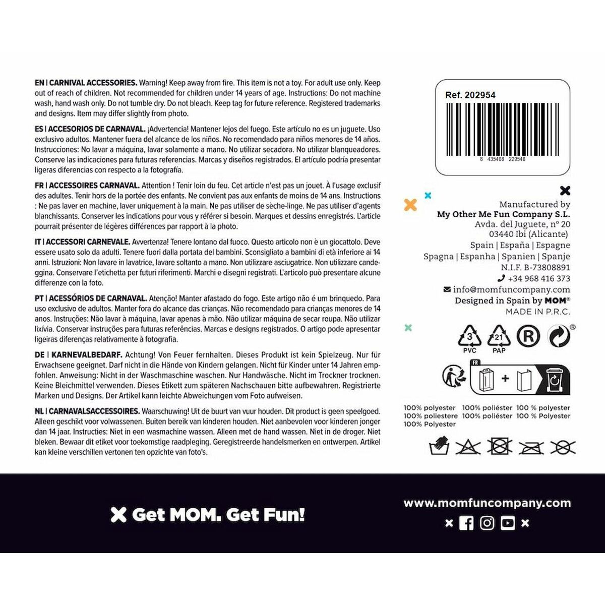 False beard My Other Me Orange