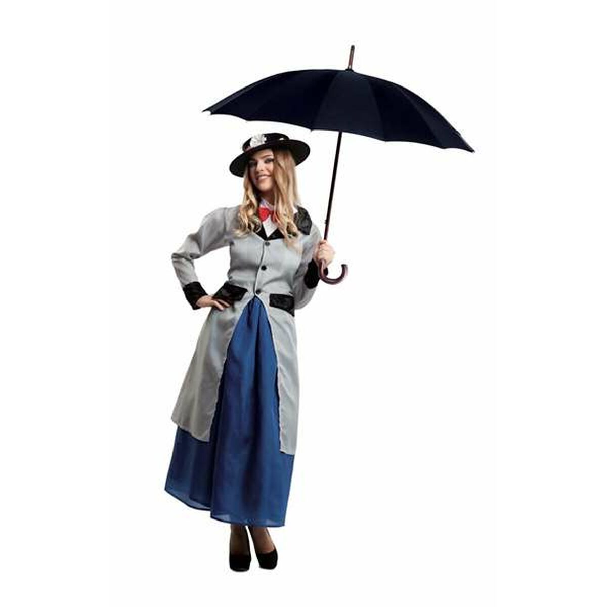 Costume for Adults My Other Me Mary Poppins 4 Pieces Grey Costume for Adults My Other Me Mary Poppins 4 Pieces Grey