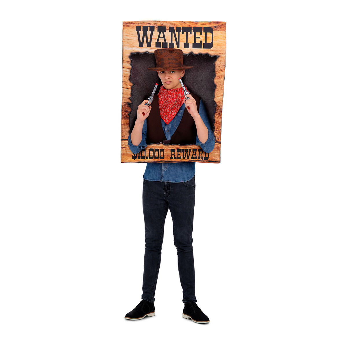 Kostume til voksne My Other Me Wanted Cowboy mand Onesize (3 Dele)